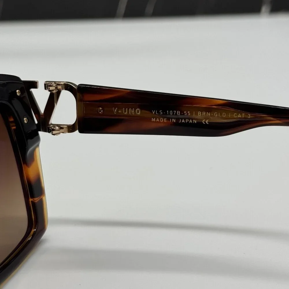NEW VALENTINO VLS-107B HAVANA SQUARE SUNGLASSES VALENTINO